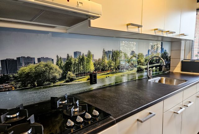 Fotoprint natuur op keuken spatscherm in Eindhoven